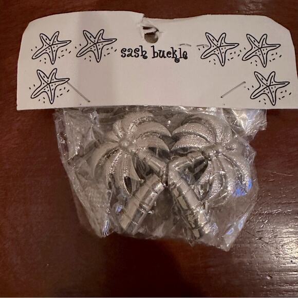 Sash Buckle Palm Trees Silver Metal Belt Buckle NWT Novelty - Picture 1 of 6